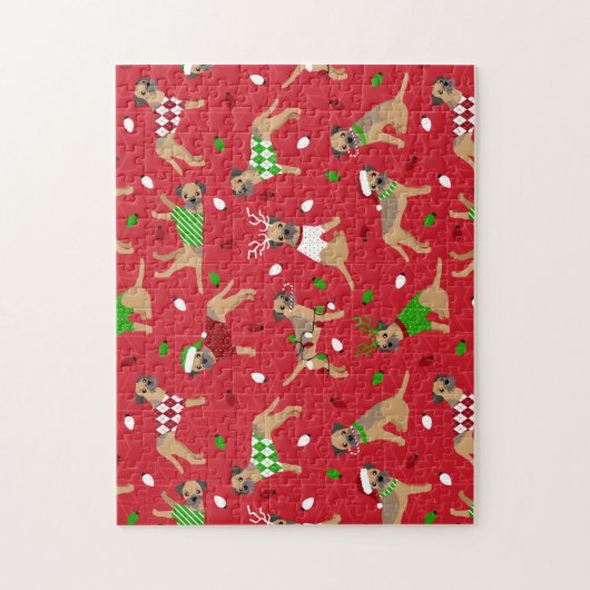 Weihnachtsborder Terrier Puzzle (Vertikal)