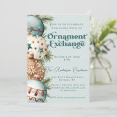 Weihnachtsbörse aquamarin und braun einladung (Stehend Vorderseite)