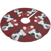 Weihnachtsboston-Terrier Polyester Weihnachtsbaumdecke (Schrägansicht)