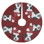 Weihnachtsboston-Terrier Polyester Weihnachtsbaumdecke (Vorderseite)