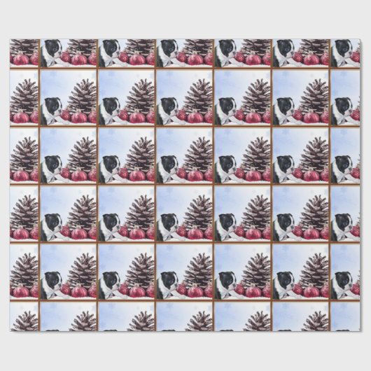 Weihnachtsboston-Terriergeschenk-Packpapier Geschenkpapier (Flach)