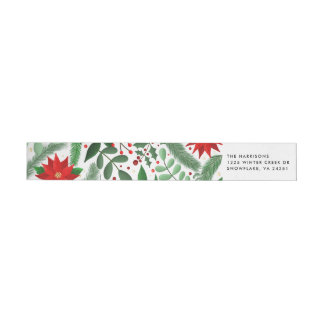 Weihnachtsbotanicals (auf Weiß) Rücksendeadresse