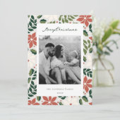 Weihnachtsbotanicals Zweiseitiges Foto Feiertagskarte (Stehend Vorderseite)