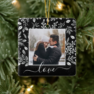 Weihnachtsbotanische Keramik Ornament