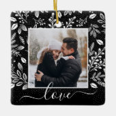 Weihnachtsbotanische Keramik Ornament (Vorderseite)