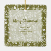 Weihnachtsbotanische Keramik Ornament (Rückseite)