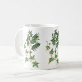 Weihnachtsbotanische Stechpalme u. Efeu-Tasse Kaffeetasse (Vorderseite Links)