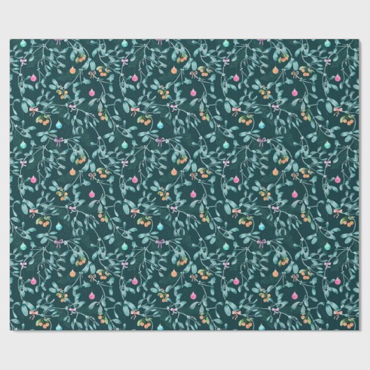 Weihnachtsbotanisches Wrapping Paper Geschenkpapier (Flach)