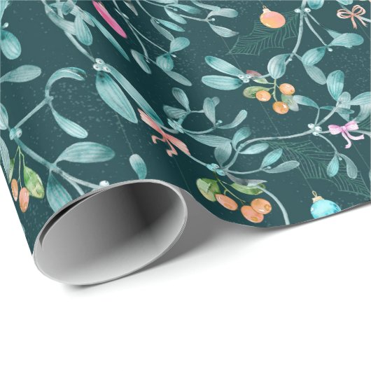 Weihnachtsbotanisches Wrapping Paper Geschenkpapier (Rolleneckpunkt)