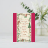 Weihnachtsbotschaft von Vintage Feiertagspostkarte (Stehend Vorderseite)