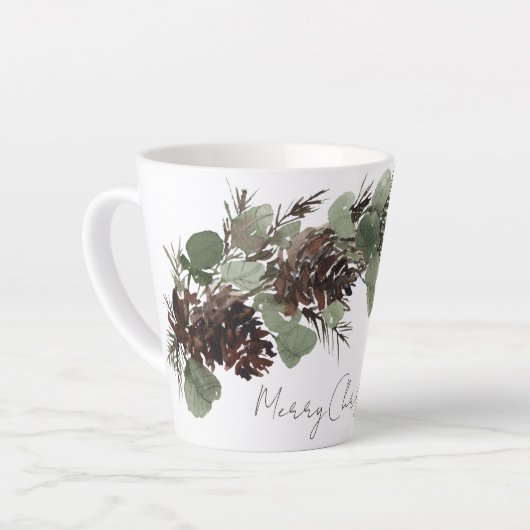 Weihnachtsboughs Pine Cones Milchtasse (Linke Ecke)