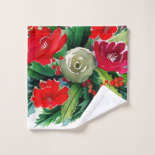 WeihnachtsBouquet Badhandtuch Set (Waschlappen)