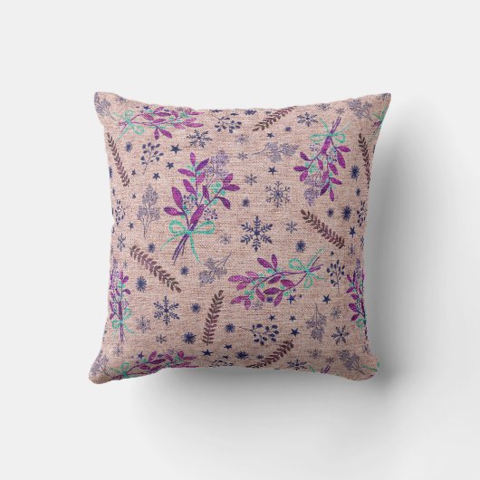 Weihnachtsbouquet - Dusty Rose Kissen (Rückseite)