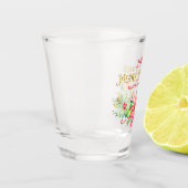 Weihnachtsbouquet Frohe Weihnachtstypografie Schnapsglas (Links)