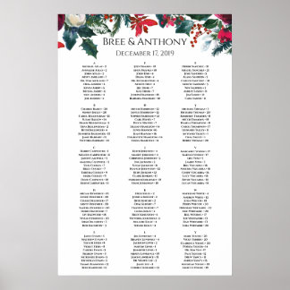 Weihnachtsbouquet Hochzeitskarte für Aquarellen Poster
