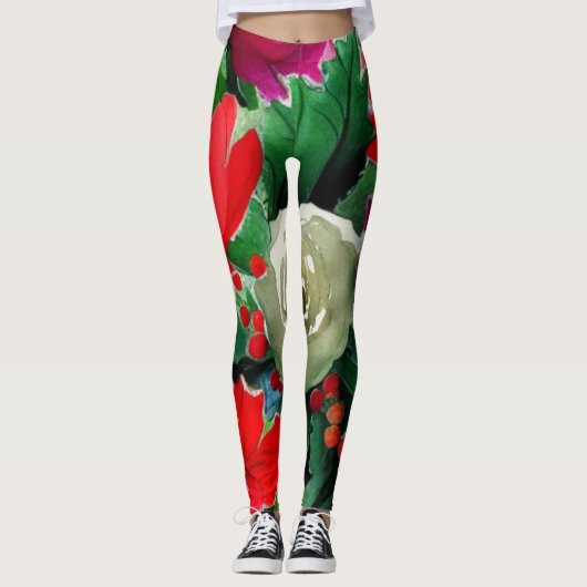 WeihnachtsBouquet Leggings (Vorderseite)