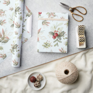 Weihnachtsbouquet mit Cranberry Geschenkpapier