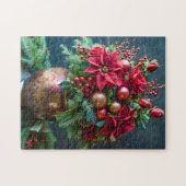 Weihnachtsbouquet mit Tanne und Weihnachtsstern Puzzle (Horizontal)