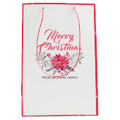 WeihnachtsBouquet und moderne Typografie Mittlere Geschenktüte (Vorderseite)