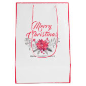 WeihnachtsBouquet und moderne Typografie Mittlere Geschenktüte (Rückseite)