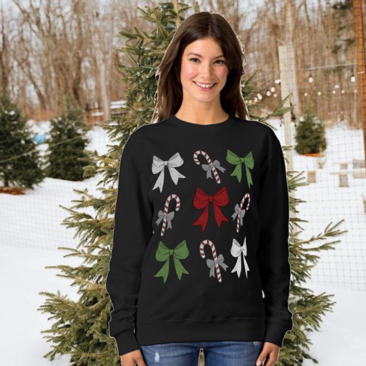 Weihnachtsbow Checkered Collage Holiday Saison Sweatshirt