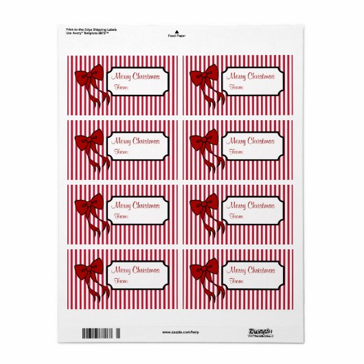 Weihnachtsbow-Geschenkmarken (Vorne)