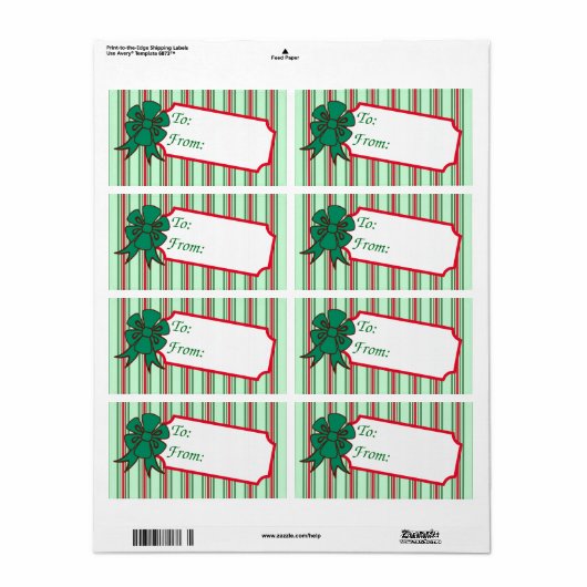 Weihnachtsbow-Geschenkmarken (Vorne)