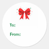 Weihnachtsbow-Geschenksticker Runder Aufkleber (Vorderseite)