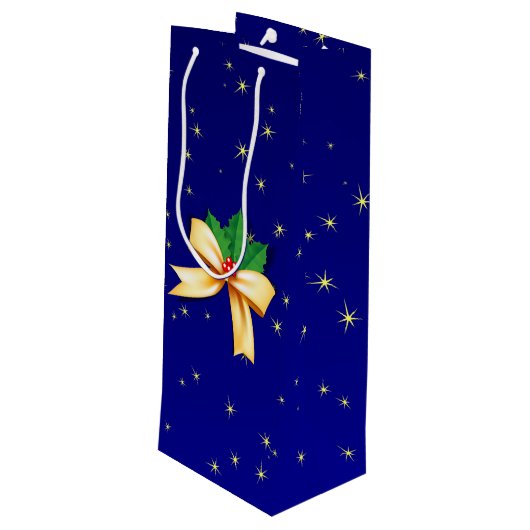 Weihnachtsbow Geschenktüte Für Weinflaschen (Rückseite Schrägansicht)