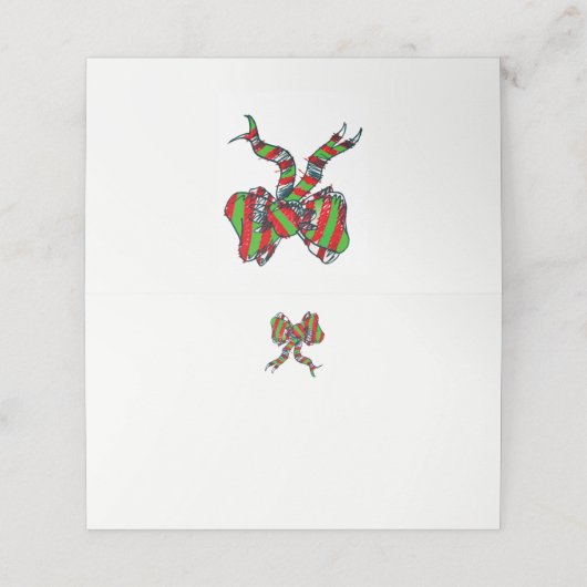 Weihnachtsbow-Platzkarte Platzkarte (Außenseite Aufgefaltet)