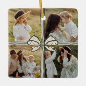 Weihnachtsbow präsentiert vier Collage Keepake Keramikornament (Vorderseite)