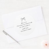 Weihnachtsbow Schwarz-Weiß-Personalisierter Urlaub Runder Aufkleber (Umschlag)