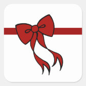 Weihnachtsbow-Stickers Quadratischer Aufkleber (Vorderseite)