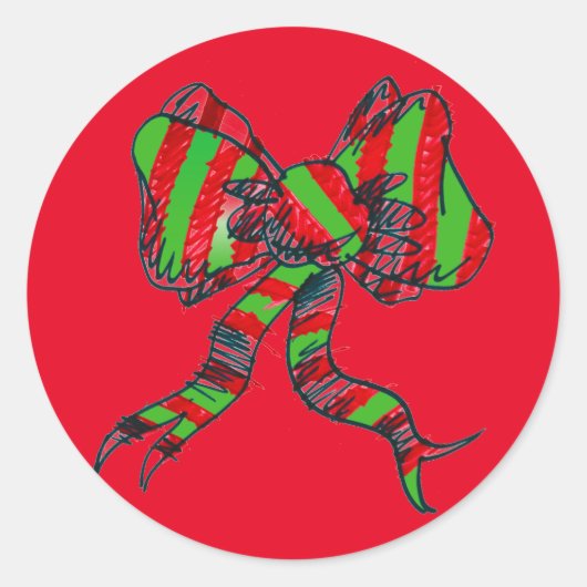 Weihnachtsbow-Stickers Runder Aufkleber (Vorderseite)