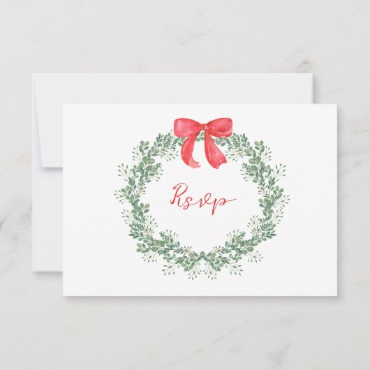 Weihnachtsbow | Whimsical Holiday Wedding RSVP Karte (Rückseite)