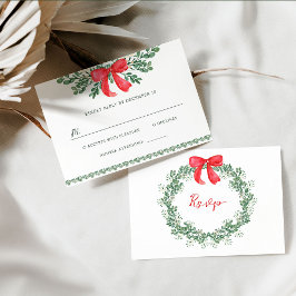Weihnachtsbow | Whimsical Holiday Wedding RSVP Karte