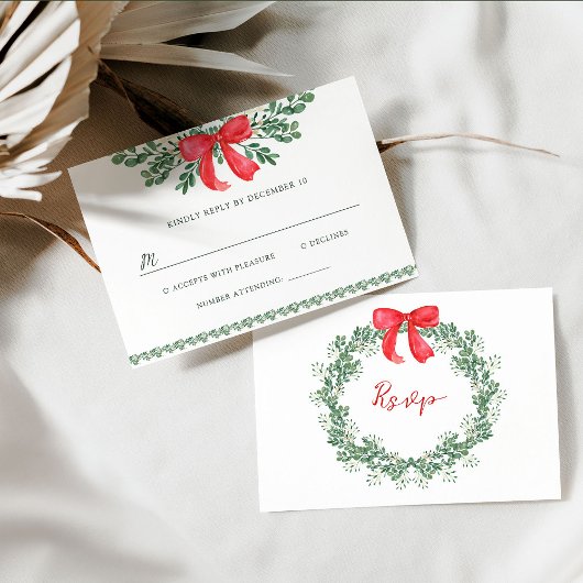 Weihnachtsbow | Whimsical Holiday Wedding RSVP Karte