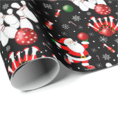 Weihnachtsbowling mit dem Weihnachtsmann Geschenkpapier (Rolleneckpunkt)