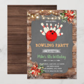 Weihnachtsbowlingparty Einladung (Vorne/Hinten)