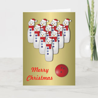 WeihnachtsBowlingSnowmen Feiertagskarte