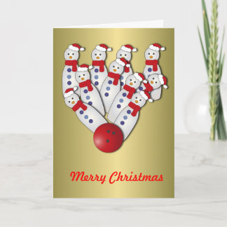 WeihnachtsBowlingSnowmen… Streik! Feiertagskarte