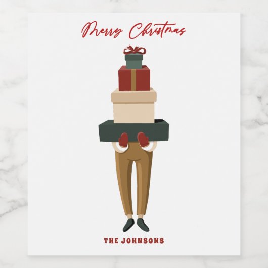 Weihnachtsboxen Weinetikett (Einzelnes Label)