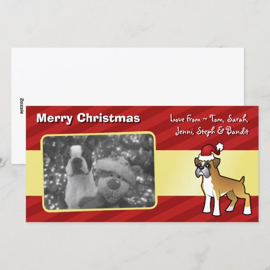 Weihnachtsboxer Feiertagskarte (Vorne/Hinten)
