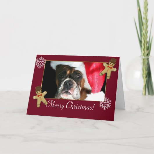 Weihnachtsboxer Feiertagskarte (Vorderseite)
