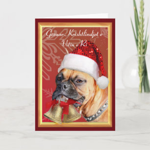 Weihnachtsboxer-Hund-Grußkarte Feiertagskarte