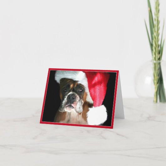 Weihnachtsboxer Hund Notecard Feiertagskarte (Vorderseite)