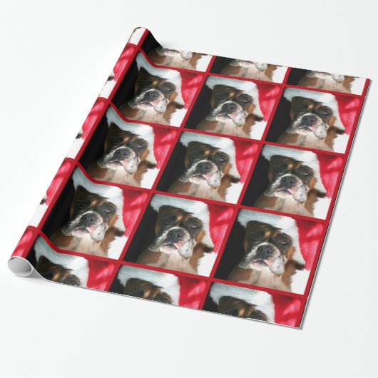 Weihnachtsboxer-HundePackpapier Geschenkpapier (Ungerollt)