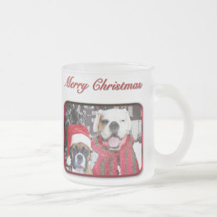 Weihnachtsboxer mattierte Tasse