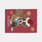 Weihnachtsboxer persoanlized HundeFleecedecke Fleecedecke (Vorderseite (Horizontal))