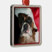 Weihnachtsboxer Silbernes Ornament (Rechts)